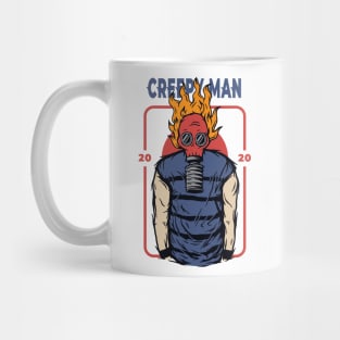 creepy man with gas mask Mug